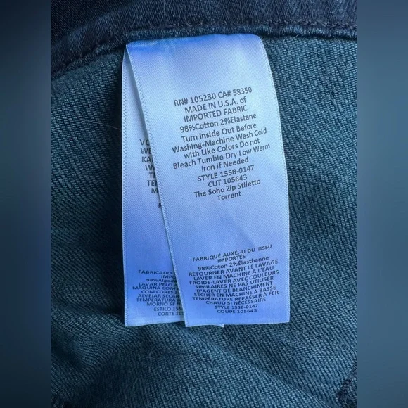 NWT Current Elliott The soho zip stiletto in torrent dark wash size 32 - Picture 4 of 9